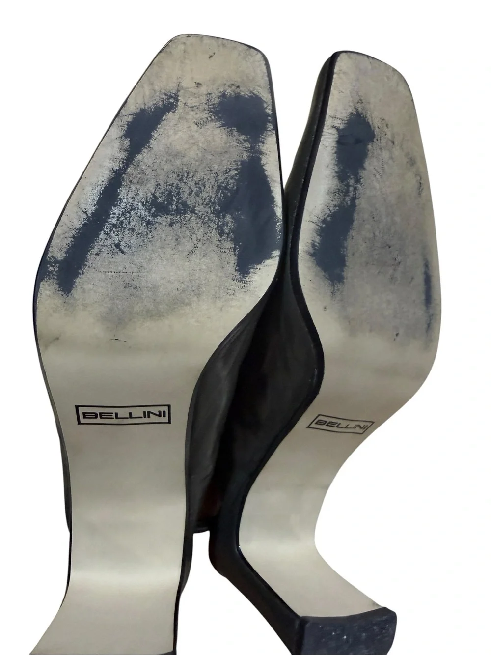 VTG Bellini Monzo Taupe Gray Leather Slingback Heels Square Toe Size 8M